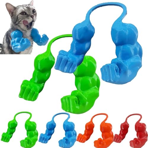 Muskulöse Arme for Katzen, Reative Katzenmuskelarme, 3D-Gedruckter Kreativer Riesiger Starker Katzenhalsarm, Halloween-Katzenkostüm, Lustiges Kätzchen, Superhelden-Haustier-Cosplay-Zubehör(Blue+Green) von Mlthcig