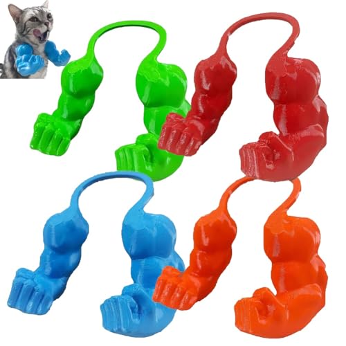 Muskulöse Arme for Katzen, Reative Katzenmuskelarme, 3D-Gedruckter Kreativer Riesiger Starker Katzenhalsarm, Halloween-Katzenkostüm, Lustiges Kätzchen, Superhelden-Haustier-Cosplay-Zubehör(MIX-4PCS) von Mlthcig