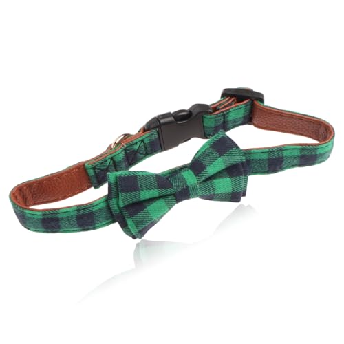 Hundehalsband, Hundehalsband mit Schleife, grünes Hundehalsband, Schleife, für Mädchen oder Jungen, mit Fliege, Haustiergeschenk, verstellbares Hundehalsband für kleine Hunde Hundehalsband, Hundehalsband mit Schleife, grünes Hundehalsband, Schleife, für Mädchen oder Jungen, mit Fliege, Haustiergeschenk, verstellbares Hundehalsband für kleine Hunde von Mmgoqqt