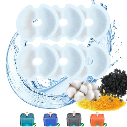 Katzenwasserbrunnenfilter, 6 Stück, Ersatz-Filterkartuschen für Hunde und Katzen, Haustier-Wasserbrunnenfilter, geeignet für 2 l / 2,5 l Haustierbrunnen, wechseln Sie den Filter alle 2–4 Wochen Katzenwasserbrunnenfilter, 6 Stück, Ersatz-Filterkartuschen für Hunde und Katzen, Haustier-Wasserbrunnenfilter, geeignet für 2 l / 2,5 l Haustierbrunnen, wechseln Sie den Filter alle 2–4 Wochen von Mmgoqqt