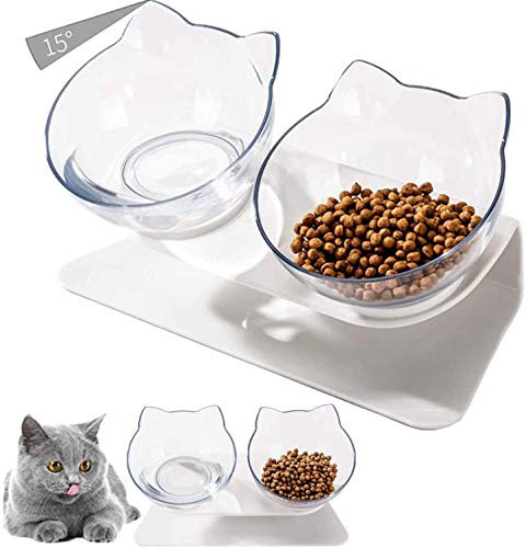 Futternäpfe Katzen Futter,15 ° Kippbare katzennäpfe Doppelter Futternäpfe Katzenfutter Transparente Katzenfutterschale Futternapf Katze Katzennäpfe für Katze Welpe Futter und Wasser Futternäpfe Katzen Futter,15 ° Kippbare katzennäpfe Doppelter Futternäpfe Katzenfutter Transparente Katzenfutterschale Futternapf Katze Katzennäpfe für Katze Welpe Futter und Wasser von NC