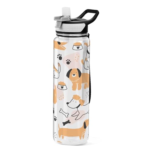 Sport-Trinkflaschen mit Strohhalmkappe, BPA-frei, Tritan-Kunststoff-Trinkflasche mit Strohhalm von Mnsruu