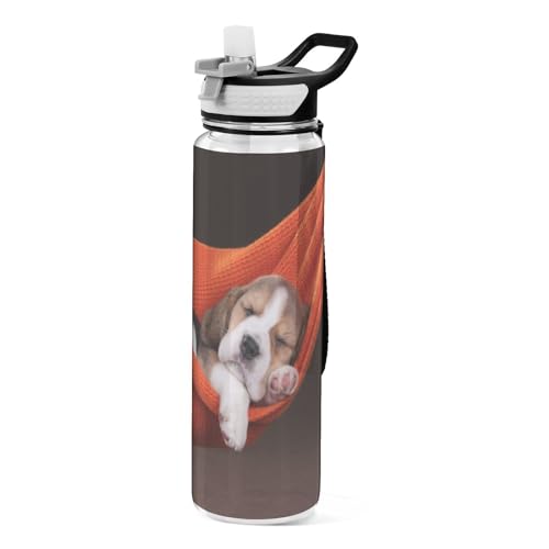 Sport-Trinkflaschen mit Strohhalmkappe, BPA-freie Tritan-Kunststoff-Trinkflasche mit Strohhalm von Mnsruu