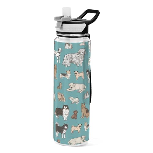 Sport-Trinkflaschen mit Strohhalmkappe, BPA-freie Tritan-Kunststoff-Trinkflasche mit Strohhalm von Mnsruu