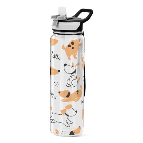 Sport-Trinkflaschen mit Strohhalmkappe, BPA-freie Tritan-Kunststoff-Trinkflasche mit Strohhalm von Mnsruu