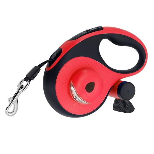 MoYouno Hundeleine,einziehbare Hundeleine,einziehbare Hundeleine mit Kotbeutelhalter,robuste Haustierleine,langlebig, automatisch,ausziehbar, Hundetrainingsleine,Flutlicht für Spaziergänge mit-rot MoYouno Hundeleine,einziehbare Hundeleine,einziehbare Hundeleine mit Kotbeutelhalter,robuste Haustierleine,langlebig, automatisch,ausziehbar, Hundetrainingsleine,Flutlicht für Spaziergänge mit-rot von MoYouno