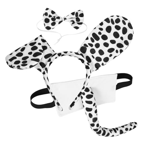 1 Satz Hundeohren Kostümset mit Haarreif Dalmatiner und Verkleidung für Mottopartys Karneval und Halloween Leicht und Bequem zu Kreatives und Niedliches Accessoire für Jede Feier von Mobestech