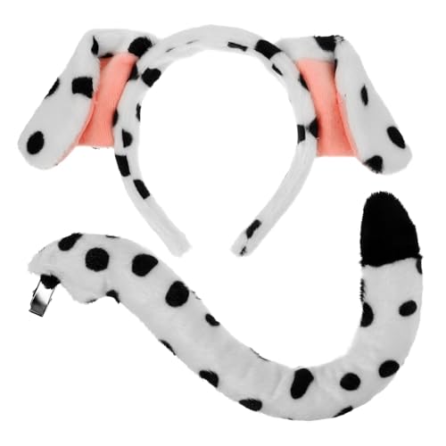 Mobestech 1 Satz Hundekostüm Set mit Ohren und Teiliges Tier Cosplay Zubehör für Halloween Karneval und Kostümpartys Süßes Hundethema Dekorativ und Ansprechend von Mobestech