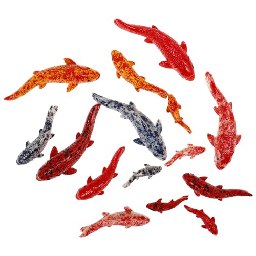 Mobestech 15stücke Teiliges Miniatur Fischfiguren Natürliche Aquarien Dekoration Robustes Fisch Deko Für Garten Und Tisch Kreative Geschenkidee Für Mini Garten Und Aquarien von Mobestech