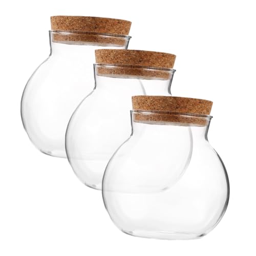 Mobestech 3 Stück Teiliges Glaskaraffe mit Versiegelte Terrarien Flasche für Moos Pflanzen Höhe für Dekorative Anlässe von Mobestech