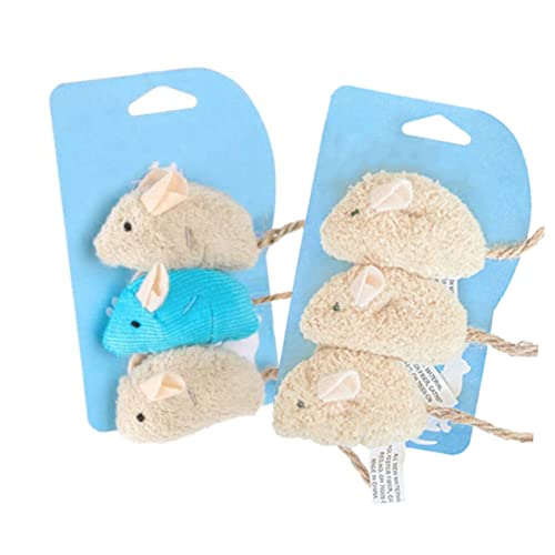 Mobestech Katzenspielzeug-mäuse für Hauskatzen 3er-Pack Plüschmäuse Leuchtende Farben Kätzchen-mausspielzeug für Haustiere von Mobestech
