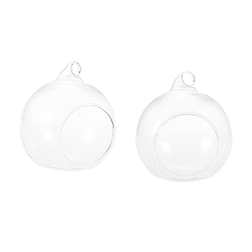 Mobestech 6 Stück Glasvase groß hängend Vasen Terrarienglas draußen drinnen Hochzeitsdekor klein Schüttgut Blumenvase Dekorative Hauszubehör Flitter Globen Kugelvase aus Glas von Mobestech