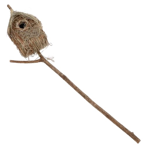 Mobestech Gartendekoration Ornamente Vogelnestpfahl Dekorative Vogelhäuser Vogelhaus Für Draußen Einzigartiges Dekoratives Vogelhaus Vogelhausdekor Vogelhäuser Im Freien Vogelhütte Holz von Mobestech