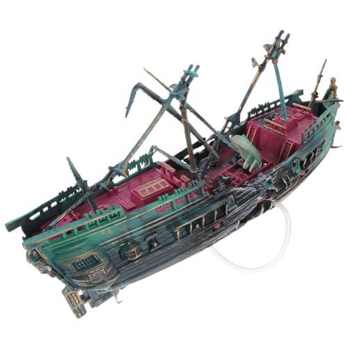 Mobestech Resin Schiffswrack Deko Für Aquarien Authentische Aquarium Dekoration Fischtank Zuflucht Für Fische Lustige Spielzeuge von Mobestech