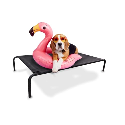 Mobiclinic® Pets, Erhöhtes hundebett, Cleo, Erfrischend, Isoliert, Europäische Marke, 122x71x21cm, Stark, Innen und außen, Leicht zu reinigen, Werkzeuglose Montage, Max. 60 kg (schwarz) von Mobiclinic