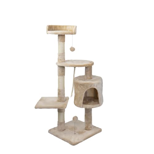 Mobiclinic, Kratzbaum, Modell Silvestre, Medium, Zum Klettern, 3 höhen, Mit Plattformen und unterständen, Europäische Marke, Entstressendes Spielzeug, Sisalseil, Beige Mobiclinic, Kratzbaum, Modell Silvestre, Medium, Zum Klettern, 3 höhen, Mit Plattformen und unterständen, Europäische Marke, Entstressendes Spielzeug, Sisalseil, Beige von Mobiclinic