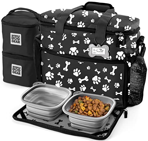 Mobile Dog Gear, Week Away Hunde-Reisetasche für mittelgroße und große Hunde, inklusive 2 gefütterten Futterträgern und 2 zusammenklappbaren Hundenäpfen, erfüllt die Anforderungen der von Mobile Dog Gear