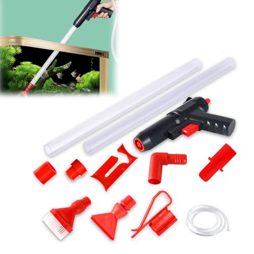 Mocoli Mulmsauger Aquarium, 4 In 1 Aquarium Sauger Aquarium Reinigungsset Starke Aquariums Wasserwechsel Einstellbare Wassermenge AquariumZubehör für Wasserwechsel Sandreinigung und WasserumwäLzung von Mocoli