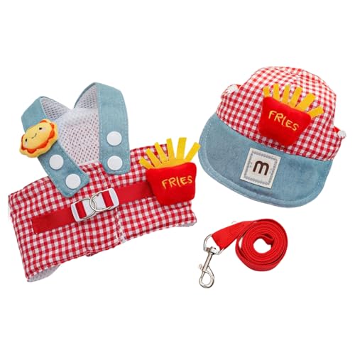 Komfortabler Hundekabelbaum Leinenhut Set Verstellbarer Gürtel Sicherer Clip Für Kleine Haustier Halloween Und Geburtstagsfeier Tragen EIN Verstellbares Haustierkabelbaum Mit Metallclip von Mocoocouture