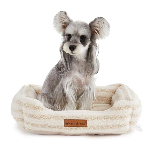 Modern Threads Plüsch-Sherpa-Haustierbett für kleine und mittelgroße Hunde, ultraweiches Kuscheltier mit erhöhten Kanten für zusätzlichen Komfort, Beige Modern Threads Plüsch-Sherpa-Haustierbett für kleine und mittelgroße Hunde, ultraweiches Kuscheltier mit erhöhten Kanten für zusätzlichen Komfort, Beige von Modern Threads