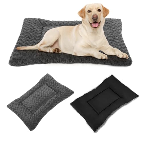MoeQOassis Waschbare Hundebett-Matte, Deluxe-Plüsch, wendbar, bequem, Haustierbett, Hunde-Schlafmatte für große, mittelgroße und kleine Hunde, 104 x 68 cm, Dunkelgrau MoeQOassis Waschbare Hundebett-Matte, Deluxe-Plüsch, wendbar, bequem, Haustierbett, Hunde-Schlafmatte für große, mittelgroße und kleine Hunde, 104 x 68 cm, Dunkelgrau von MoeQOassis