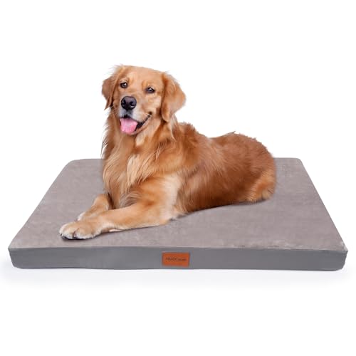 Wasserdichtes XL-Hundebett für große und extra große Hunde, orthopädische, waschbare Hundeboxenunterlage, 104,1 cm, XL-Eierkisten-Schaumstoff-Haustierbett-Matte mit abnehmbarem Bezug, rutschfest Wasserdichtes XL-Hundebett für große und extra große Hunde, orthopädische, waschbare Hundeboxenunterlage, 104,1 cm, XL-Eierkisten-Schaumstoff-Haustierbett-Matte mit abnehmbarem Bezug, rutschfest von MoeQOassis
