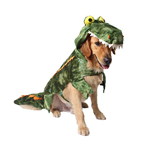 Mogoko Lustiges Hunde-Krokodil-Kostüm, für Halloween, Weihnachten, Cosplay, XL for 19.2"~21.2" Neck; 25.5"~32.6" Chest, grün von Mogoko
