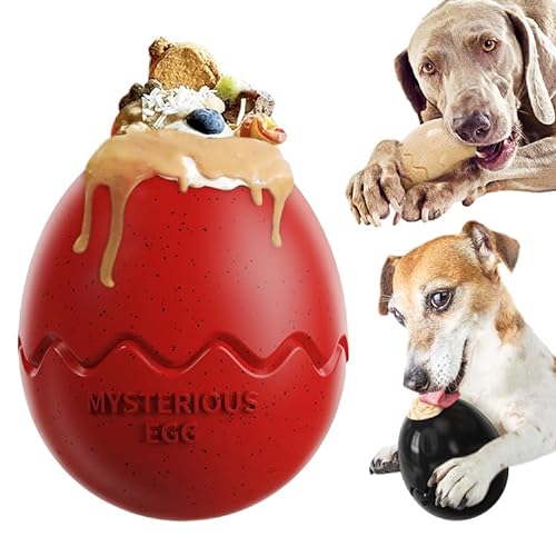 MoguGo Futterball für Hunde, Hundespielzeug, snackball Hund aus Gummi Ungiftig Bissfest, Interaktive Futterball Hund Verbessert die Verdauung (Rot) von MoguGo