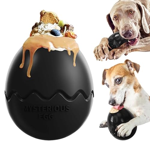 MoguGo Futterball für Hunde, Hundespielzeug, snackball Hund aus Gummi Ungiftig Bissfest, Interaktive Futterball Hund Verbessert die Verdauung (schwarz) von MoguGo