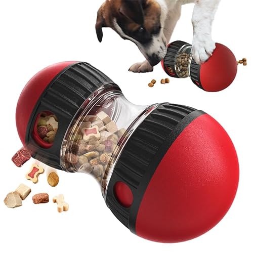 MoguGo Rolling Feeder Hundespielzeug,Treat Ball Interactive Dog Cat Puppy Toy, Automatic Puzzle Funny Pet Slow Feeder, Verbessert die Verdauung des Hundes (Rot) von MoguGo