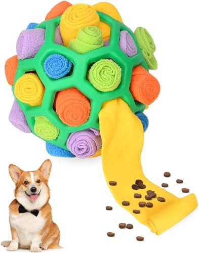 MoguGo Schnüffelball für Hunde, Schnüffelteppich Schnüffelspielzeug Interaktive Hundespielzeug tragbarer Haustier Snuffle Ball Toy für Kleine Mittelgroße Hunde Haustier (Frische Stile) von MoguGo