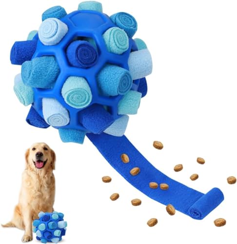 MoguGo Schnüffelball für Hunde, Schnüffelteppich Schnüffelspielzeug Interaktive Hundespielzeug tragbarer Haustier Snuffle Ball Toy für Kleine Mittelgroße Hunde Haustier (Marine Stile) von MoguGo