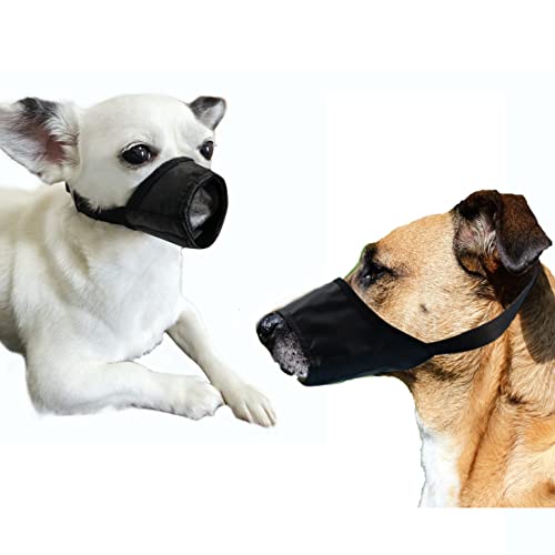 Pet Supply Quick Fit Hund Maulkorb mit verstellbaren Trägern, schwarzes Nylon, XXS XS S M L XL XXL (Schwarz, XXL) von MoiiLavin