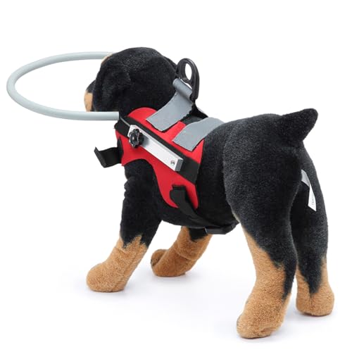 Blind Dog Harness Guiding Device, Easy to Wear Durable Blind Dog Bumper Safe Collision Avoidance Pet Blind Halo Anti Collision Ring for Small Dogs (M-Rot) von Mokernali