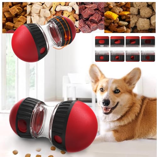 Mokeum Futterball für Hunde, Hundespielzeug Intelligenz, Leckerli Spielzeug Hund, Snackspender für Hunde Puzzle-Spielzeug, Interaktives Hundespielzeug für Kleine, Hunde (rot) von Mokeum
