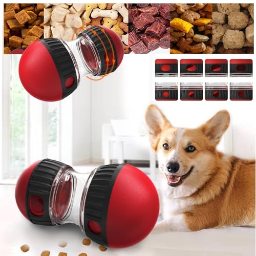 Mokeum Futterball für Hunde, Leckerli Spielzeug Hund, Snackspender für Hunde Puzzle-Spielzeug, Interaktives Hundespielzeug für Kleine, Hunde (rot) von Mokeum