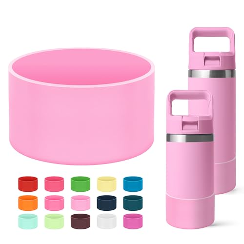 Mokoart Yeti Rambler Silikonstiefel, kompatibel mit Yeti Kinder-Wasserflasche, 340 ml und Rambler-Flasche, 530 ml Flasche, rutschfeste Hülse, Unterteil, Zubehör für Yeti Rambler 340 ml (Power Pink) von Mokoart