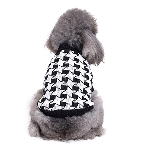 Haustier Kleidung Warm Sweater Winter Haustier Mantel Hund Kleider Pet Hund Pullover (M, Schwarz) von Mokulovely