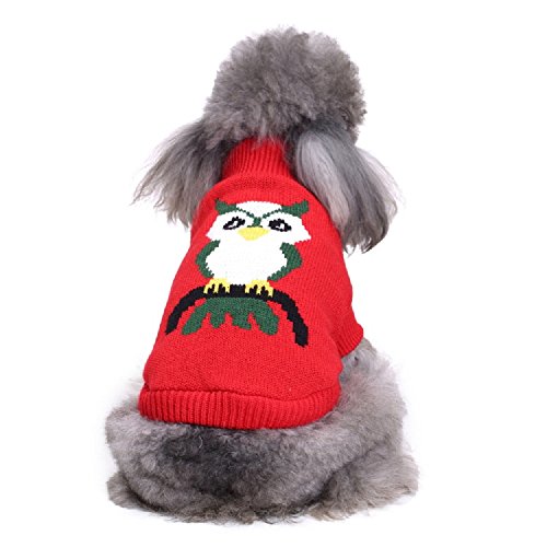 Haustier Kleidung Warm Sweater Winter Haustier Mantel Hund Kleider Pet Hund Pullover (XL, Rot-a) von Mokulovely