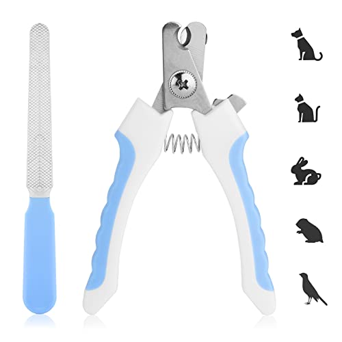Molain Krallenschere für Hunde, Krallenzange Hund, Hundenagelknipser, Hundenagelfeile, Professioneller Haustiertrimmer, Hundekrallenknipser für Hunde und Katzen, Haustierpfotenpflege (Blau) von Molain