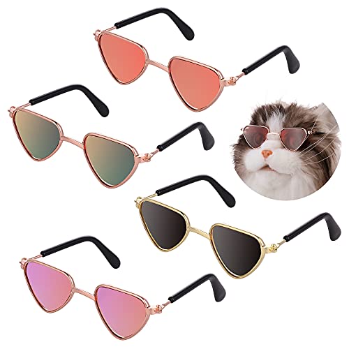 Molain Katze Sonnenbrille-Pet Welpen UV Schutz Sonnenbrille, kleine Hund Cosplay Foto Props Nette Sonnenbrille (4Pcs-Triangle Sonnenbrille) von Molain
