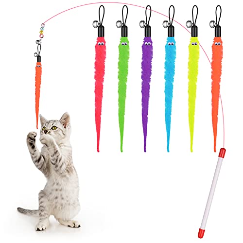 Molain Katzenspielzeug, interaktives Katzenspielzeug, Bunte Stoffbandstäbe, Katzenschnurspielzeug, Katzenspielzeug für Innenräume, interaktiv, Haustierspielzeug für Kätzchentraining, Katzenzubehör Molain Katzenspielzeug, interaktives Katzenspielzeug, Bunte Stoffbandstäbe, Katzenschnurspielzeug, Katzenspielzeug für Innenräume, interaktiv, Haustierspielzeug für Kätzchentraining, Katzenzubehör von Molain