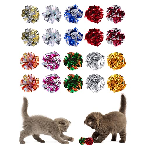 Molain 20 Stück 6 cm Knisterball für Katzen, Bunte Katzenspielbälle, Katzenspielspielzeug, interaktives Ballspielzeug für Katzen Molain 20 Stück 6 cm Knisterball für Katzen, Bunte Katzenspielbälle, Katzenspielspielzeug, interaktives Ballspielzeug für Katzen von Molain