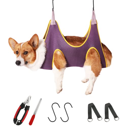 Molanu Pet Dog Grooming Hammock Harness for Cats & Dogs, Dog Sling for Grooming, Dog Hammock Restraint Bag with Nail Clippers/Trimmer, Nail File(XS) von Molanu