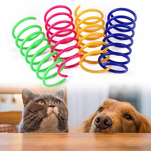 Cat Spring Spielzeug für Katzen, 100 Stück Katzen Frühlingsspielzeug, Interaktives Katzenspielzeug,Kunststoff Spiralfedern,Spirale Katzen Spielzeug,Breit Bunte Spiralfedern,Spring Spirale für Katze von Molbory