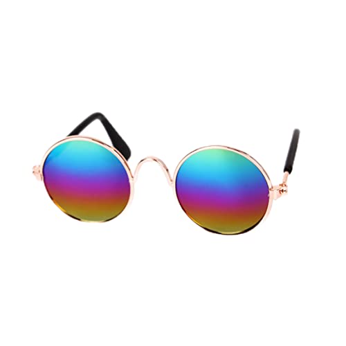 Moligin Sonnenbrillespet Sonnenbrille Klassische Retro kreisförmige Metallhund Sonnenbrille Welpe Eye Wear Brille Multicolored von Moligin
