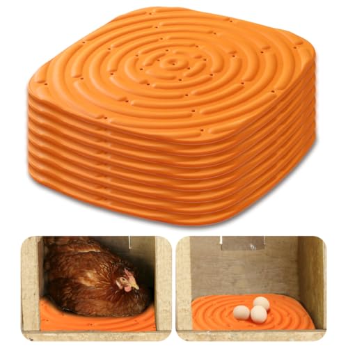 Molinter Hühnernestmatten Waschbare Nistunterlagen Hühner-Nistunterlagen für Hühnerstall Kunststoff Hühnerstall-Einstreu Matte2 Stück (Orange) von Molinter