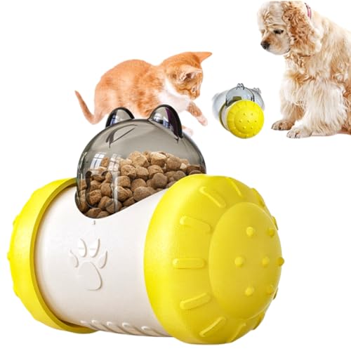 Molinter Hundespielzeug Kauspielzeug Swinging Bear Mobile Toy Car Spielzeug zum Platzieren von Lebensmitteln für Hunde (Gelb+Weiß) von Molinter
