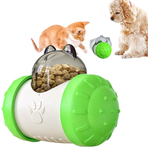 Molinter Hundespielzeug Kauspielzeug Swinging Bear Mobile Toy Car Spielzeug zum Platzieren von Lebensmitteln für Hunde (Grün+Weiß) von Molinter