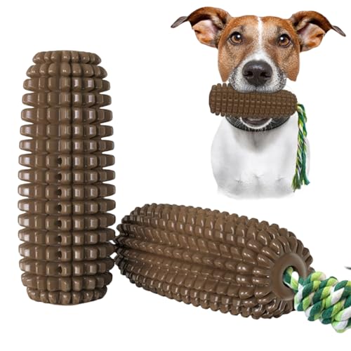 Molinter Hundespielzeug Quietschspielzeug Baumwollseil Kauspielzeug Natürlich und Ungiftig Plüschtiere für Kleine Hunde und Mittlere Welpen (Braun) von Molinter